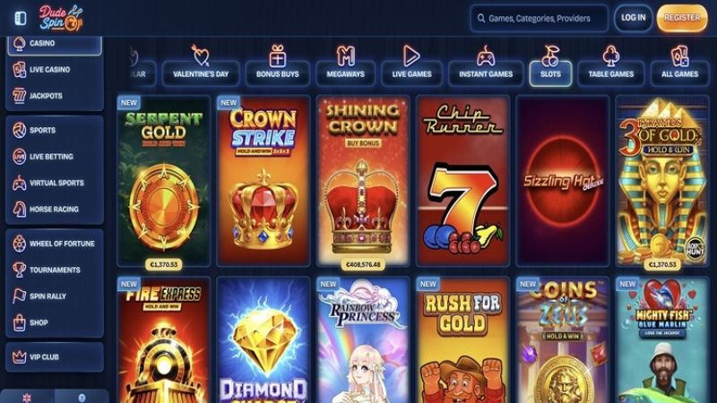 Dudespin Casino live dealer interface